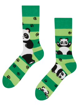 Chaussettes rigolotes Panda et rayures