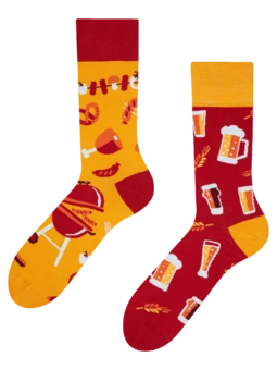 Chaussettes rigolotes Bière et barbecue