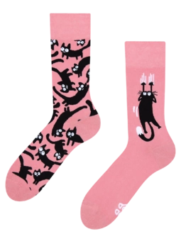Chaussettes rigolotes Chats roses