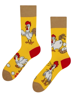 Chaussettes rigolotes Poule ou oeuf