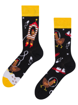 Chaussettes rigolotes Poule astronaute