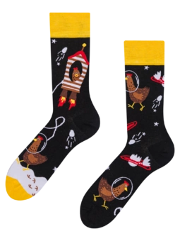 Chaussettes rigolotes Poule astronaute