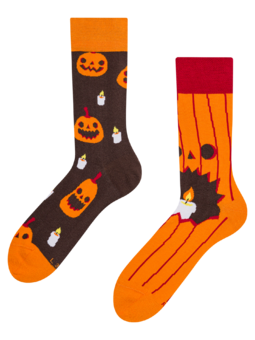Chaussettes rigolotes Citrouille et bougies