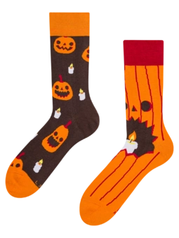 Chaussettes rigolotes Citrouille et bougies