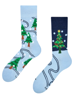 Chaussettes rigolotes Arbre de Noël & neige