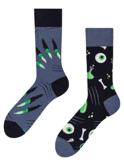 Chaussettes rigolotes Petit monstre vert