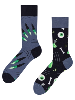 Chaussettes rigolotes Petit monstre vert