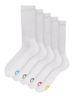 Lot de 5 chaussettes de sport classiques blanches