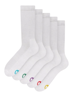 Lot de 5 chaussettes de sport classiques blanches