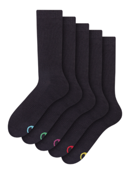 Lot de 5 chaussettes de sport classiques noires