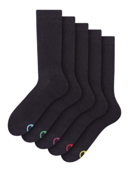Lot de 5 chaussettes de sport classiques noires