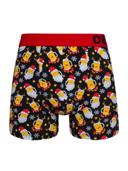 Boxer rigolo pour hommes Père Noël tenant une bière