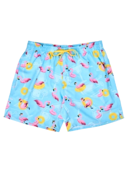 Short de bain rigolo pour hommes Flamants roses en vacances