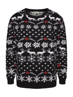Veseli zimski džemper Crno-bijeli Božić