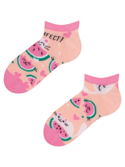 Socquettes rigolotes pour enfants Chat pastèque