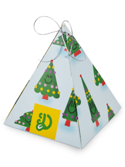 Pyramídová darčeková krabička s vôňou Vianočný stromček