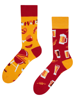 Veselé ponožky Pivo a barbecue