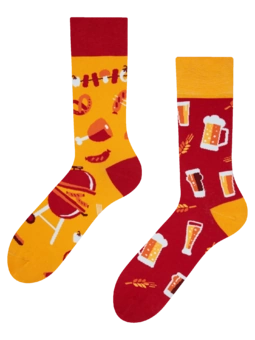 Chaussettes rigolotes Bière et barbecue