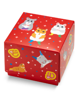 Kwadratowe pudełko na prezent Tańczące chomiki