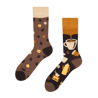 Chaussettes rigolotes en fibres de bambou Grains de café
