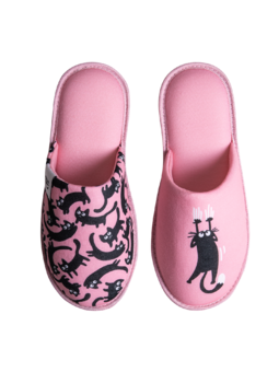 Veselé papuče Růžové kočky