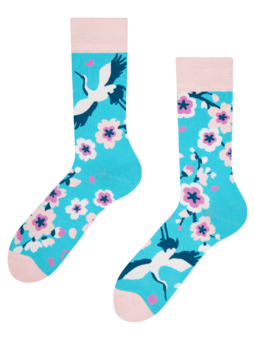 Veselé ponožky Sakura a volavka