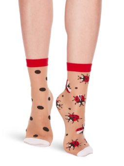 Veselé silonkové ponožky Lienky a bodky
