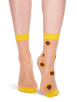 Veselé silonkové ponožky Lupene slnečnice