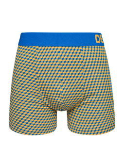 Boxer à motifs bleu et jaune pour hommes