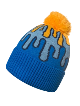 Bonnet tricoté et rigolo Couleurs déversées