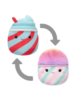 SQUISHMALLOWS 2v1 ľadová drť Tucker a cukrová vata Bevin, 13 cm