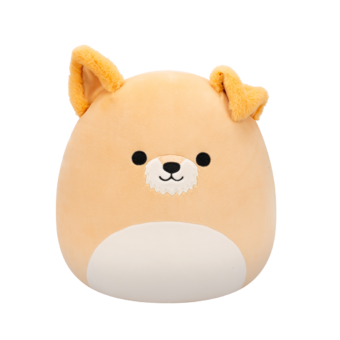 SQUISHMALLOWS Cooper béžový pes s bielym bruškom, 30 cm