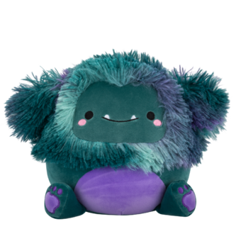 Peluche Squishmallows de 20 cm JT le Yéti bleu sarcelle foncé avec ventre violet