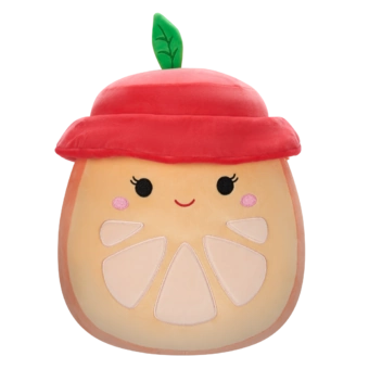 Peluche Squishmallows de 30 cm Celia la tranche d’orange au chapeau rouge