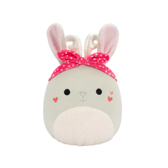 Squishmallows krem rogati zec Coralie s pahuljastim trbuhom, 20 cm