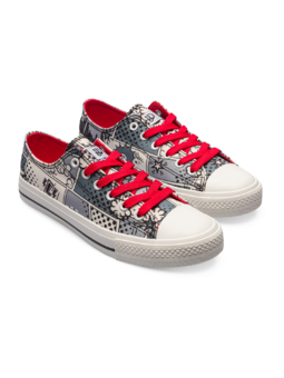Chaussures en toile rigolotes Bande dessinée en noir et blanc