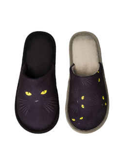 Pantoufles rigolotes Yeux de chat