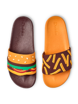 Veselé šľapky Burger a hranolky