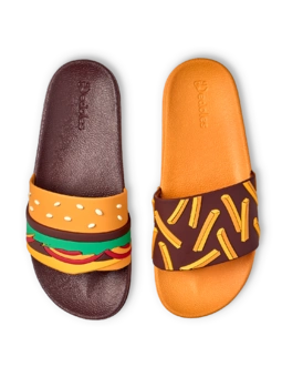 Sandales rigolotes Burger et frites