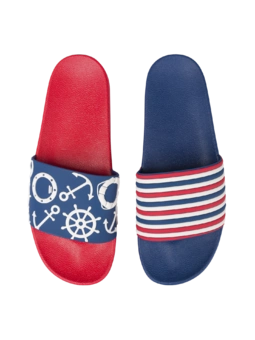 Sandales rigolotes Rayures bleu marine