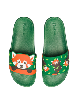 Veselé pantofle Panda červená