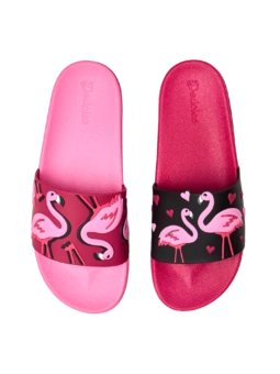 Sandales rigolotes Cœurs et Flamants roses