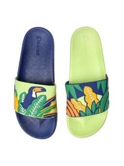 Sandales rigolotes Toucan et feuilles