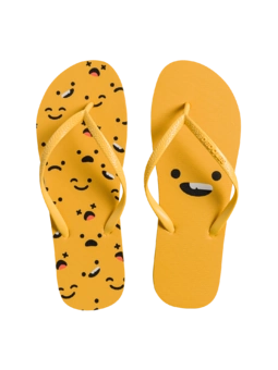 Tongs rigolotes Émoticônes jaunes
