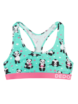 Bralette rigolote pour femmes Panda et petits cœurs
