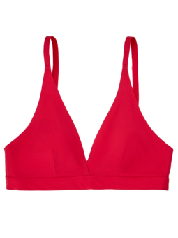 Bralette triangulaire rouge passionné sans coutures