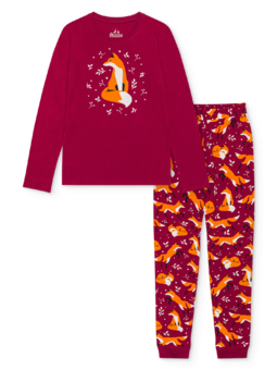 Pyjama rigolo pour femmes Renard et feuilles