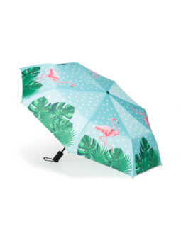 Veselý dáždnik Plameniak a listy