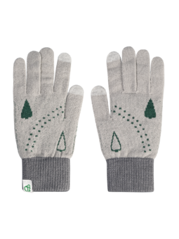 Veselé pletené rukavice Šedý les