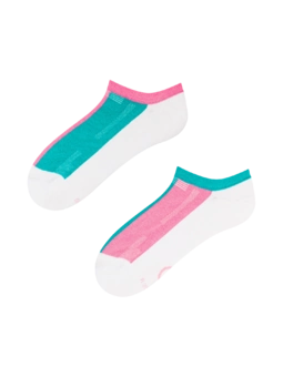 Chaussettes fonctionnelles roses et turquoise pour baskets